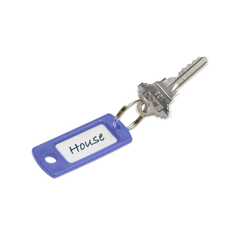 Lucky Line Flexible Colored Plastic Key Tag with 3/4" Split Ring in Purple, 50 Tags (16965) - Image 2